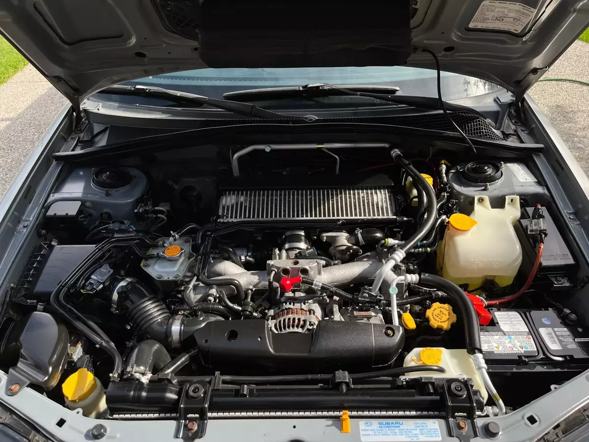 Engine Details: Close-up view of a well-maintained and clean car engine